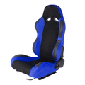 Spec-D Tuning Racing Seat - Black And Blue Suede  - Left Side RS-2004L